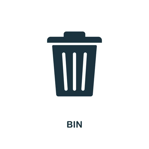 Bin-Symbol. Design im monochromen Stil. ui. Pixel perfekte einfache Symbol bin Symbol. Webdesign, Apps, Software, Drucknutzung. — Stockvektor