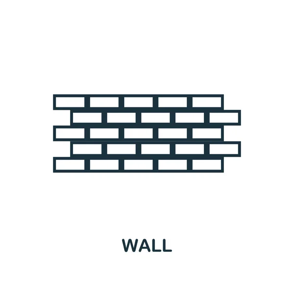 Icono de pared. Diseño de estilo monocromo. Interfaz. Pixel icono de pared símbolo simple perfecto. Diseño web, aplicaciones, software, uso de impresión . — Archivo Imágenes Vectoriales