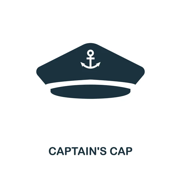 Ref-CaptainS Cap. Монохромный дизайн. UI. Pixel perfect simple symbol captains icon. Веб-дизайн, приложения, программное обеспечение, использование печати . — стоковый вектор