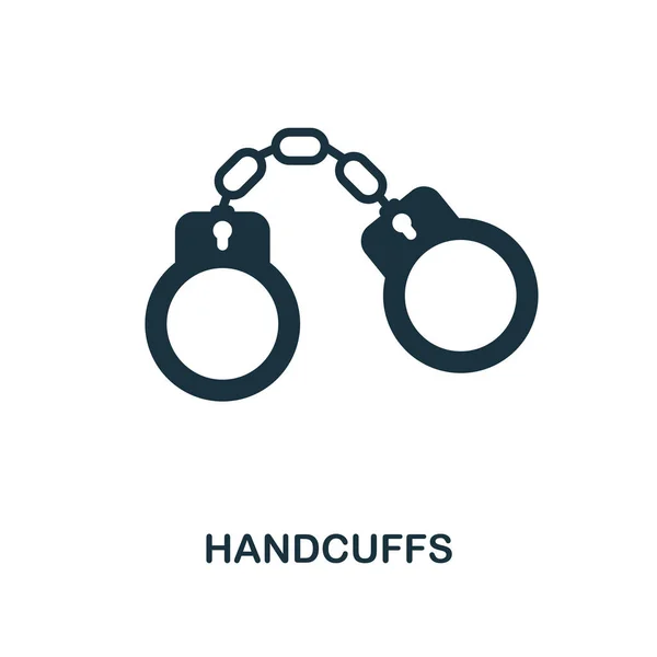 Handcuffs icon. Monochrome style design. UI. Pixel perfect simple symbol handcuffs icon. Web design, apps, software, print usage. — Stock Vector