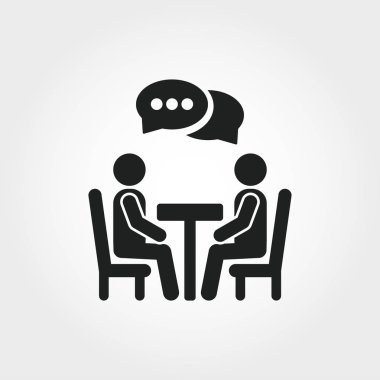 Müzakere simgesi. Tek renkli eleman illüstrasyon. Müzakere sembolü tasarım yumuşak becerileri koleksiyonundan. Web Tasarım, apps, yazılım ve yazdırma kullanımı.