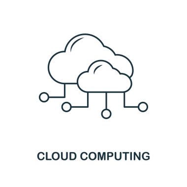 Cloud Computing anahat simgesi. Basit tasarım web geliştirme simgesi koleksiyonundan. Kullanıcı arabirimi ve UX Pixel mükemmel bilgi işlem simgesini bulut. Web Tasarım, apps, yazılım, yazdırma kullanım için.