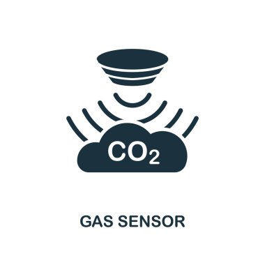 Gaz sensörü simgesi. Tek renkli stil tasarım algılayıcılar simgesini koleksiyonundan. Kullanıcı arabirimi ve UX Pixel mükemmel gaz sensörü simgesi. Web Tasarım, apps, yazılım, yazdırma kullanım için.