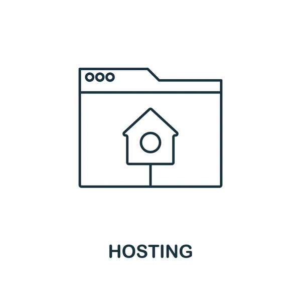 Hosting disposition ikonen. Enkel design från web utveckling ikon insamling. UI och Ux. Pixel perfekt hosting ikonen. För appar, programvara, webbdesign, utskriftsvolymer. — Stockfoto