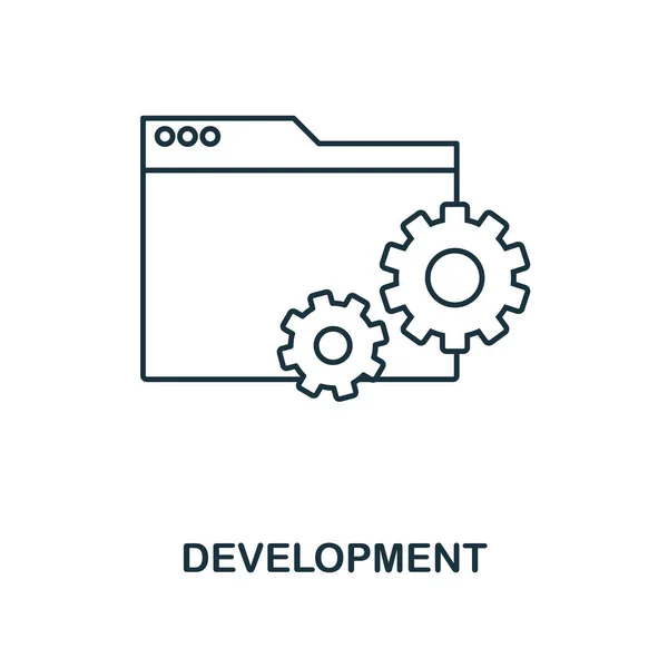 Icono del esquema de desarrollo. Diseño simple de la colección de iconos de desarrollo web. UI y UX. Icono de desarrollo perfecto de píxeles. Para diseño web, aplicaciones, software, uso de impresión . — Foto de Stock