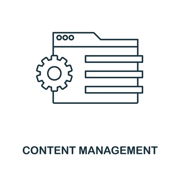 Content Management outline icon. Simple design from web development icon collection. UI and UX. Pixel perfect content management icon. For web design, apps, software, print usage.