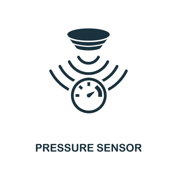 Icona sensore di pressione. Design in stile monocromatico dalla collezione di icone dei sensori. UI e UX. Icona del sensore di pressione perfetto pixel. Per web design, applicazioni, software, utilizzo di stampa . — Foto Stock