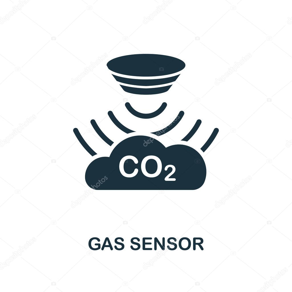 Gas Sensor icon. Monochrome style design from sensors collection. UX and UI. Pixel perfect gas sensor icon. For web design, apps, software, printing usage.