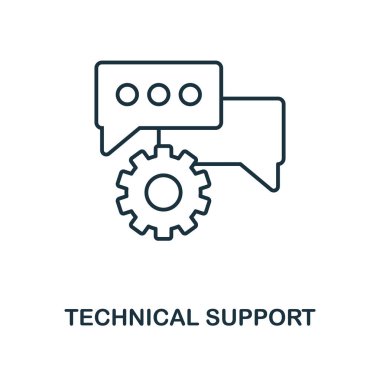 Teknik destek anahat simgesi. Basit tasarım web geliştirme simgesi koleksiyonundan. Kullanıcı arabirimi ve UX Pixel mükemmel teknik destek simgesi. Web Tasarım, apps, yazılım, yazdırma kullanım için.