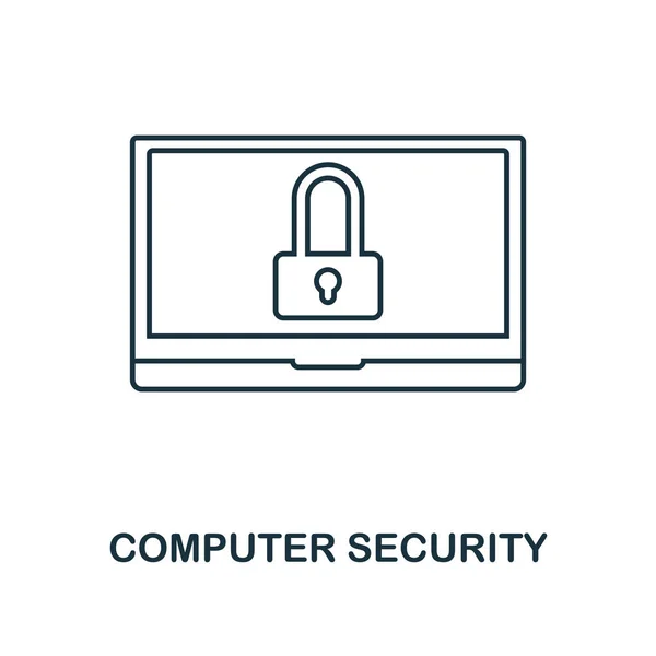 Overzicht pictogram van de beveiliging van de computer. Eenvoudig ontwerp van web ontwikkeling icoon collectie. UI en Ux. Pixel perfect computer security-pictogram. Afdrukken voor webdesign, apps, software, gebruik. — Stockvector