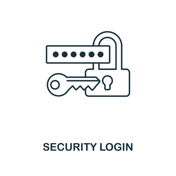 Security Login outline icon. Simple design from web development icon collection. UI and UX. Pixel perfect security login icon. For web design, apps, software, print usage. — Stock Vector