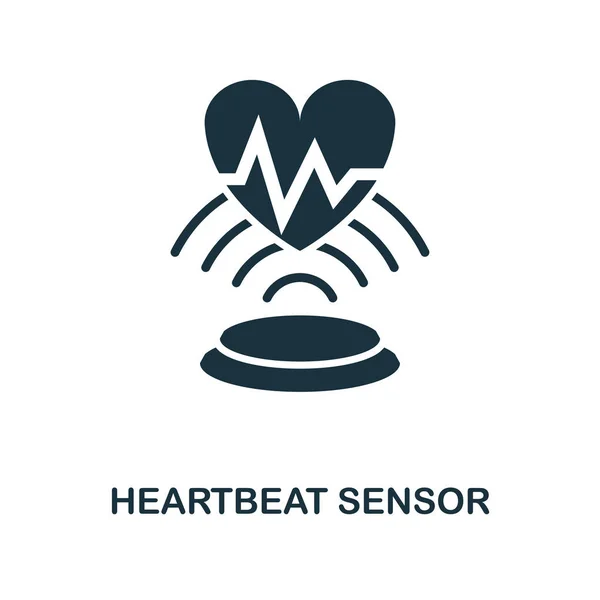 Herzschlag-Sensor-Symbol. monochromes Design aus der Sensorik-Icon-Sammlung. ui und ux. Pixel perfekte Herzschlagsensor-Symbol. für Webdesign, Apps, Software, Printnutzung. — Stockvektor