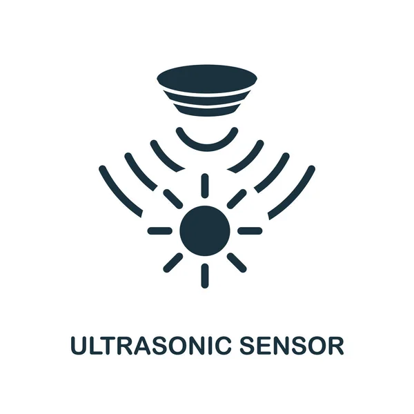 Ultrasonik sensör simgesi. Tek renkli stil tasarım algılayıcılar simgesini koleksiyonundan. Kullanıcı arabirimi ve UX Pixel mükemmel ultrasonik sensör simgesi. Web Tasarım, apps, yazılım, yazdırma kullanım için. — Stok Vektör