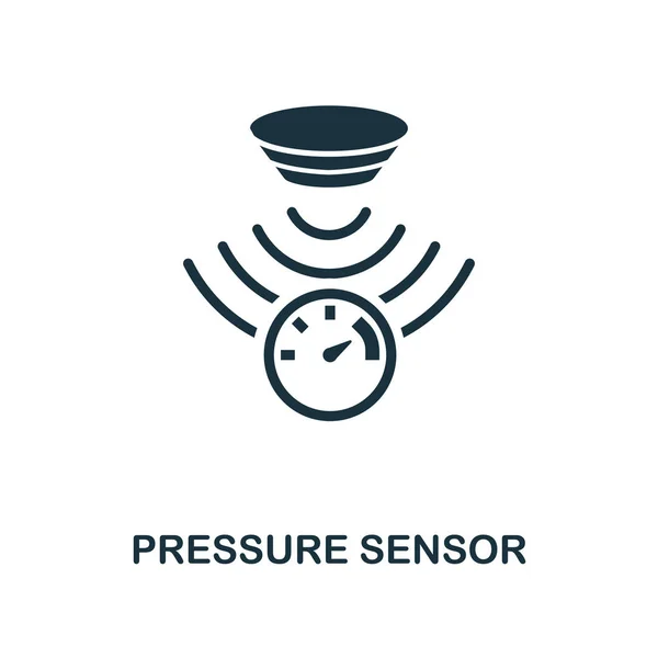 Icono del sensor de presión. Diseño de estilo monocromático de la colección de iconos de sensores. UI y UX. Pixel icono del sensor de presión perfecto. Para diseño web, aplicaciones, software, uso de impresión . — Vector de stock