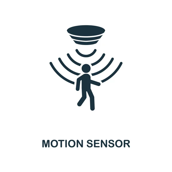 Ikona czujnika ruchu. Monochromatycznym stylu z kolekcji ikon czujników. Ikona czujnika ruchu interfejsu użytkownika i Ux. pikseli. Projektowanie stron internetowych, aplikacji, oprogramowania, wydruków. — Wektor stockowy