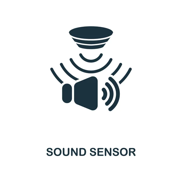Ses sensörü simgesi. Tek renkli stil tasarım algılayıcılar simgesini koleksiyonundan. Kullanıcı arabirimi ve UX Pixel mükemmel ses sensörü simgesi. Web Tasarım, apps, yazılım, yazdırma kullanım için. — Stok Vektör