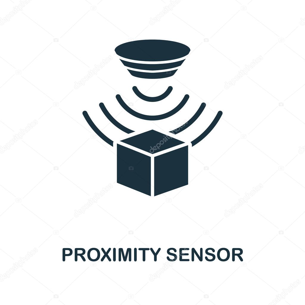 Proximity Sensor icon. Monochrome style design from sensors icon collection. UI and UX. Pixel perfect proximity sensor icon. For web design, apps, software, print usage.