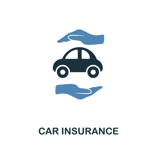 Car Insurance icon in two color design. Line style icon from insurance icon collection. UI and UX. Pixel perfect premium car insurance icon. For web design, apps, software and printing. — Stock Photo, Image