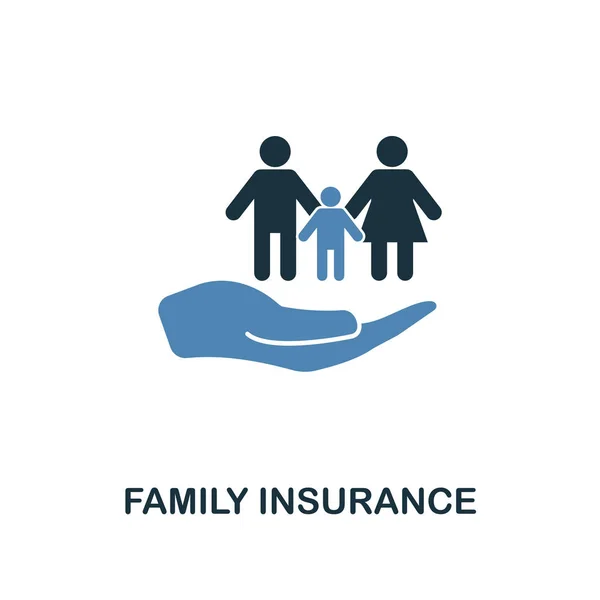 Family Insurance icon in two color design. Line style icon from insurance icon collection. UI and UX. Pixel perfect premium family insurance icon. For web design, apps, software and printing. — Stock Vector