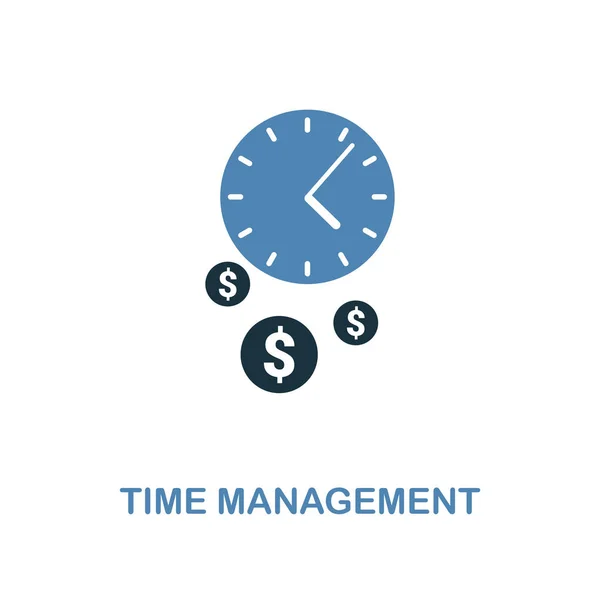 Time Management ikona ve dvou barvách. Kreativní design z kolekce online marketingové ikony. Ikona řízení ideální čas UI a Ux. Pixel. Pro webdesign, aplikace, software, tiskové využití. — Stockový vektor