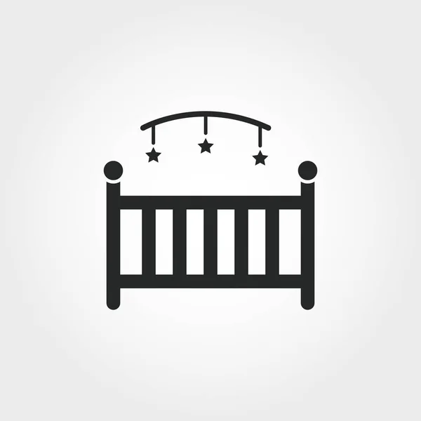 Kinderbett-Symbol. Monochromes Design aus der Baby Things Icon Collection. ui. Pixel perfekte einfache Piktogramm Kinderbett Symbol. Webdesign, Apps, Software, Drucknutzung. — Stockvektor