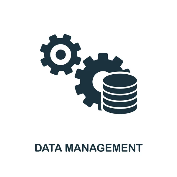 Data Management ikonen. Svartvit stil design från industri 4.0 ikon insamling. UI och Ux. Pixel perfekt data management ikonen. För appar, programvara, webbdesign, utskriftsvolymer. — Stockfoto