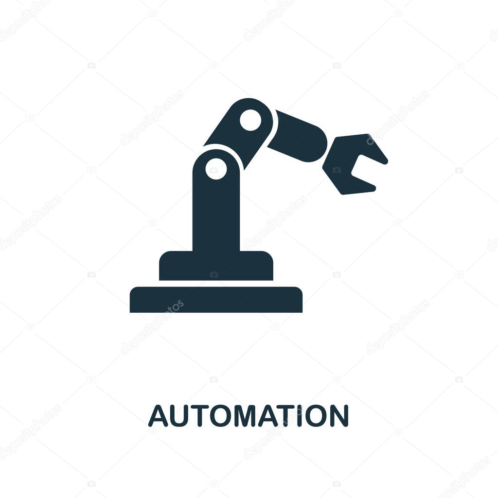 Automation icon. Simple style design from industry 4.0 collection. UX and UI. Pixel perfect premium automation icon. For web design, apps and printing usage.