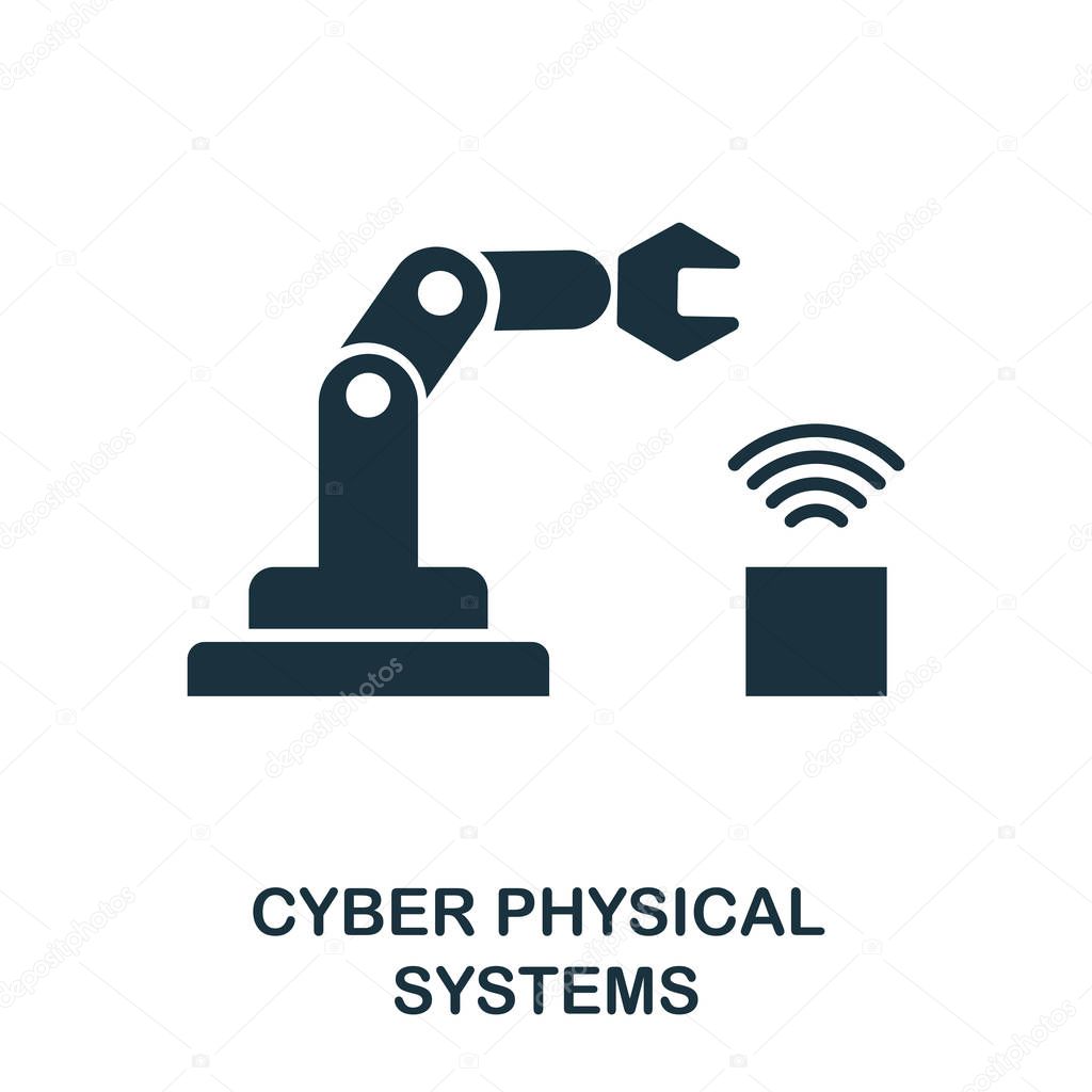 Cyber Physical Systems icon. Simple style design from industry 4.0 collection. UX and UI. Pixel perfect premium cyber physical systems icon. For web design, apps and printing usage.