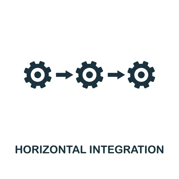 Poziomy integracji ikona. Monochromatycznym stylu z kolekcji ikon przemysłu 4.0. Ikona Doskonała integracja horyzontalna interfejsu użytkownika i Ux. pikseli. Projektowanie stron internetowych, aplikacji, oprogramowania, wydruków. — Wektor stockowy