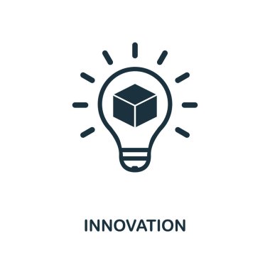 Yenilik simgesi. Tek renkli stil tasarım blockchain simgesi koleksiyonundan. Kullanıcı arabirimi ve UX Pixel mükemmel yenilik simgesi. Web Tasarım, apps, yazılım, yazdırma kullanım için.