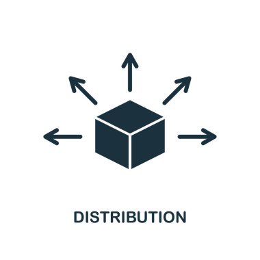 Dağıtım simgesi. Tek renkli stil tasarım blockchain simgesi koleksiyonundan. Kullanıcı arabirimi ve UX Pixel mükemmel dağıtım simgesi. Web Tasarım, apps, yazılım, yazdırma kullanım için.