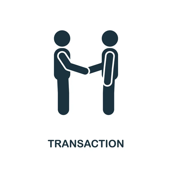 Het pictogram van de transactie. Zwart-wit stijl ontwerp van blockchain icoon collectie. UI en Ux. Pixel perfect transactie pictogram. Afdrukken voor webdesign, apps, software, gebruik. — Stockvector