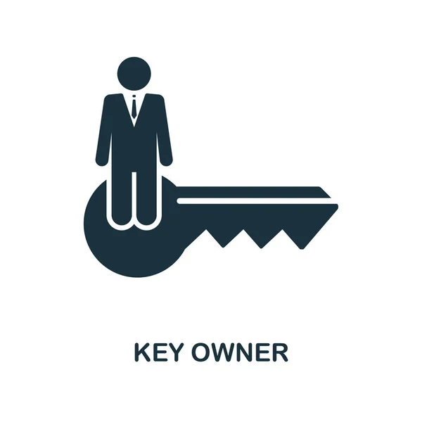 Key Owner icon. Monochrome style design from blockchain icon collection. UI and UX. Pixel perfect key owner icon. For web design, apps, software, print usage. — Stock Vector