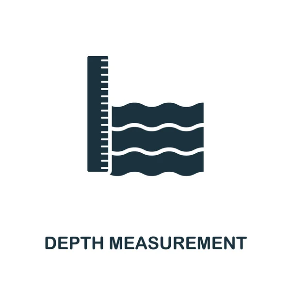 Ikonen för mätning av djup. Svartvit stil design från mätning ikon insamling. UI och Ux. Pixel perfekt djup mätning ikonen. För appar, programvara, webbdesign, utskriftsvolymer. — Stockfoto