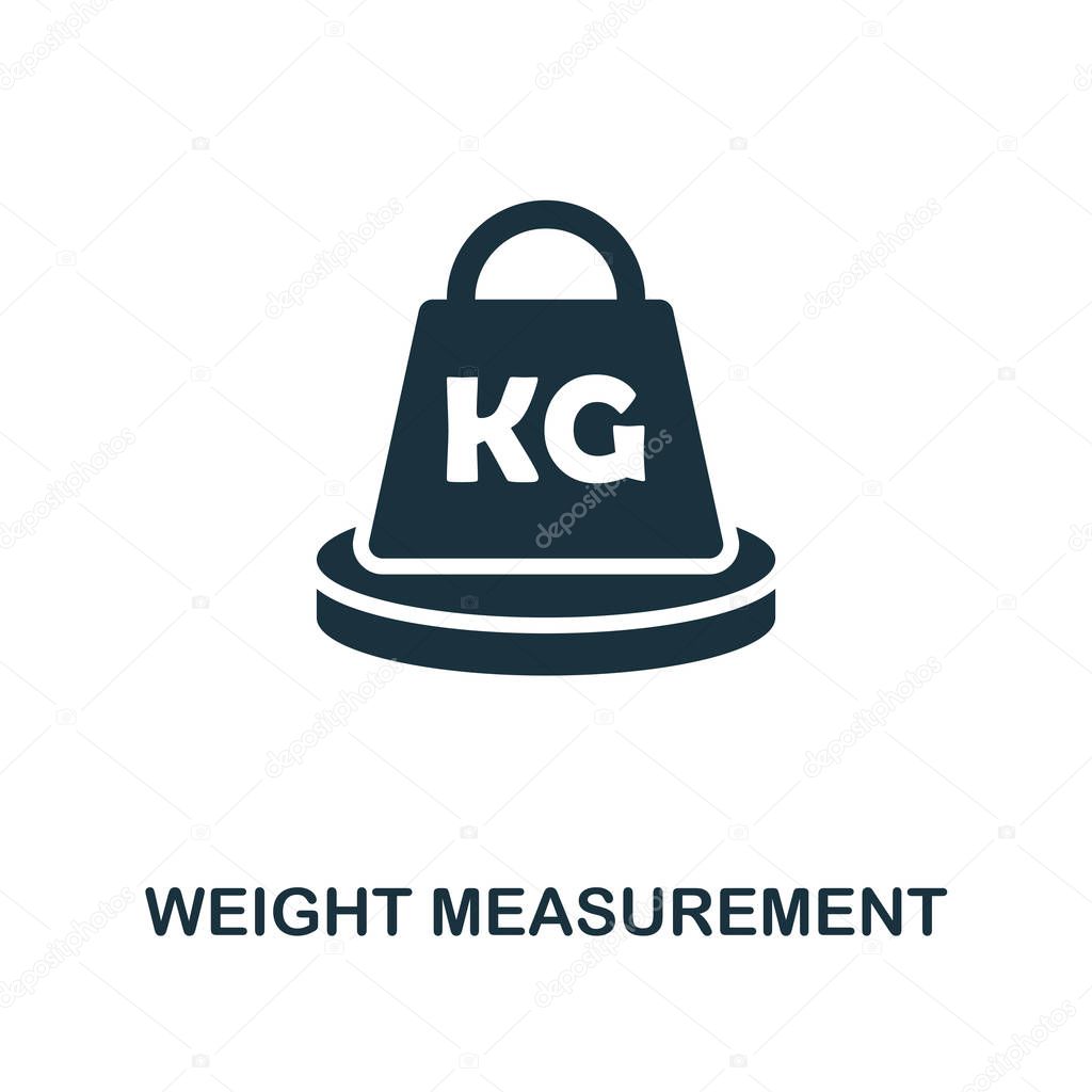 Weight Measurement icon. Monochrome style design from measurement icon collection. UI and UX. Pixel perfect weight measurement icon. For web design, apps, software, print usage.