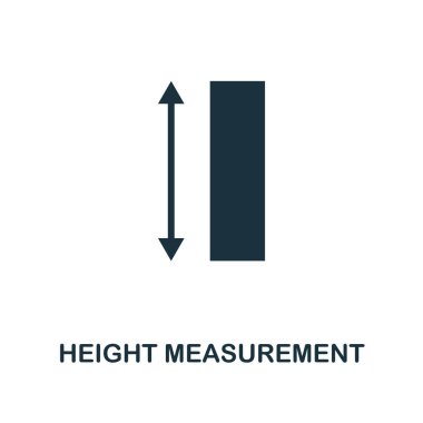 Yükseklik ölçüm simge. Tek renkli stil tasarım ölçüm simge koleksiyonundan. Kullanıcı arabirimi ve UX Pixel mükemmel yüksekliği ölçüm simgesi. Web Tasarım, apps, yazılım, yazdırma kullanım için.