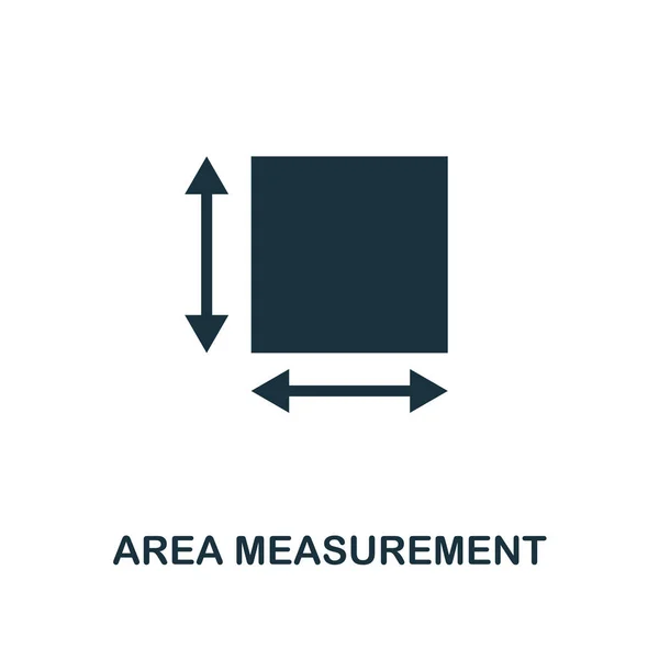 지역 측정 아이콘입니다. 측정 아이콘 컬렉션에서 흑백 스타일 디자인입니다. Ui와 ux가. 픽셀 완벽 한 영역 측정 아이콘입니다. 인쇄 사용, 소프트웨어, 애플 리 케이 션, 웹 디자인에 대 한. — 스톡 벡터