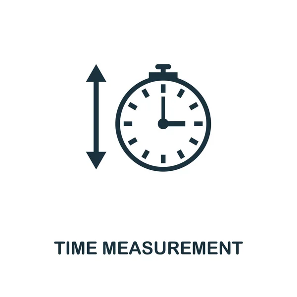 Time mätning ikonen. Svartvit stil design från mätning ikon insamling. UI och Ux. Pixel perfekt tid mätningen ikonen. För appar, programvara, webbdesign, utskriftsvolymer. — Stock vektor