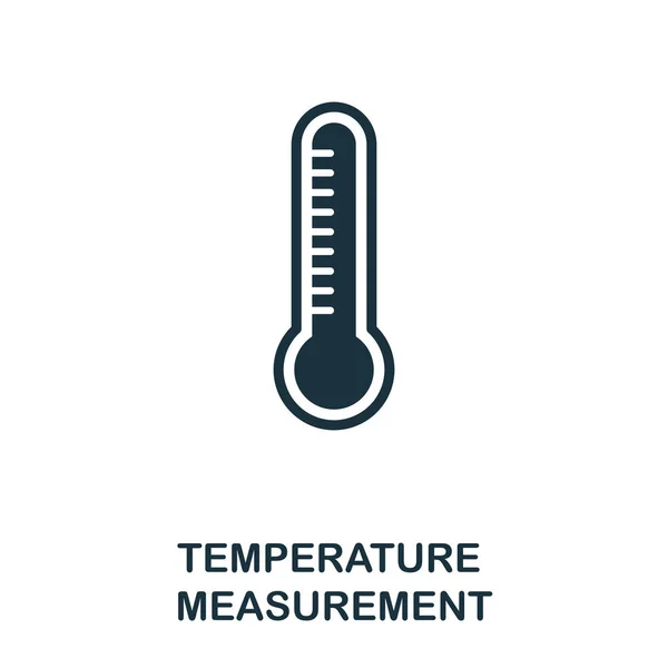 Ícone de medição de temperatura. Design de estilo monocromático da coleção de ícones de medição. UI e UX. Pixel ícone de medição de temperatura perfeita. Para web design, aplicativos, software, uso de impressão . —  Vetores de Stock