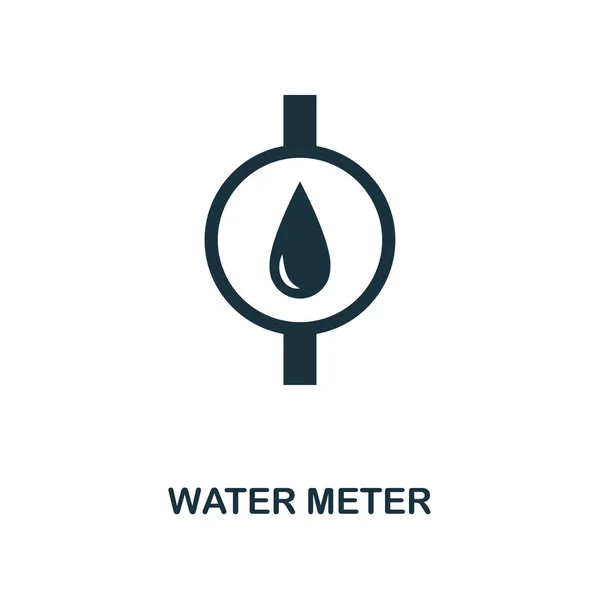 Icono del medidor de agua. Diseño de estilo monocromático de la colección de iconos de medición. UI y UX. Pixel icono del medidor de agua perfecto. Para diseño web, aplicaciones, software, uso de impresión . — Vector de stock