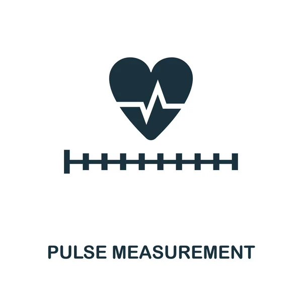 Pulsmessung. monochromes Design aus der Messsymbolsammlung. ui und ux. Pixel perfekte Pulsmessung Symbol. für Webdesign, Apps, Software, Printnutzung. — Stockvektor