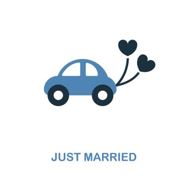 Sadece iki renk tasarımı simgesinde evli. Basit öğe örnek. Sadece evli yaratıcı simgesi balayı koleksiyonundan. Web Tasarım, apps, yazılım ve baskı için.