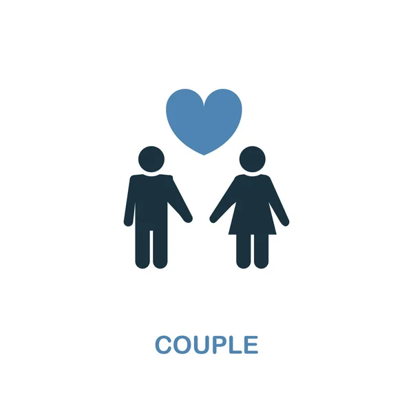 Paar pictogram in twee kleuren ontwerp. Eenvoudig element met de illustratie. Paar creatieve pictogram uit huwelijksreis collectie. Voor webdesign, apps, software en afdrukken. — Stockfoto