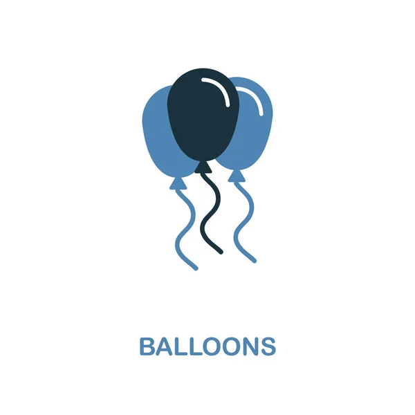 Icono de globos en diseño de dos colores. Ilustración de elementos simples. Globos icono creativo de la colección de luna de miel. Para diseño web, aplicaciones, software e impresión . — Foto de Stock