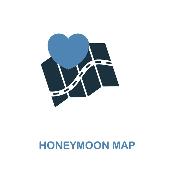 Honeymoon Map icon in two color design. Simple element illustration. Honeymoon Map creative icon from honeymoon collection. For web design, apps, software and printing.