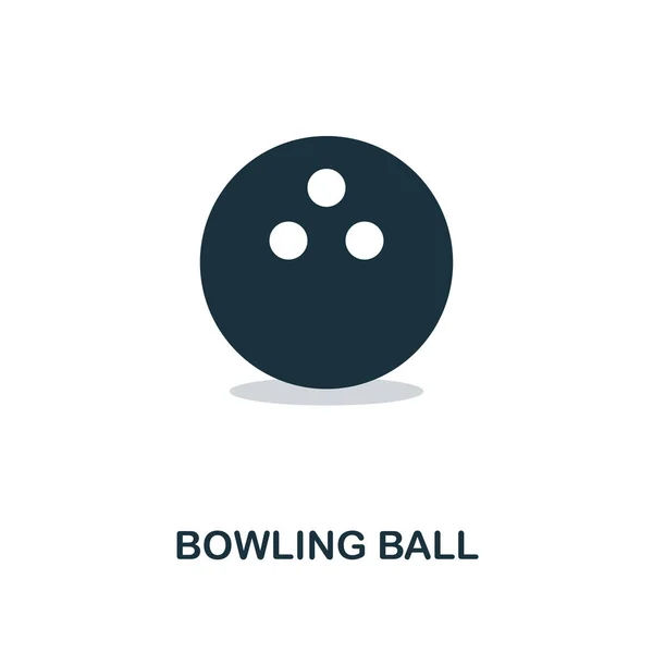 Значок м'яча боулінгу. Дизайн монохромного стилю з колекції іконок боулінгу. UI та UX. Піксель ідеально піктограма кульки для боулінгу. Для веб-дизайну, додатків, програмного забезпечення, використання друку . — стокове фото