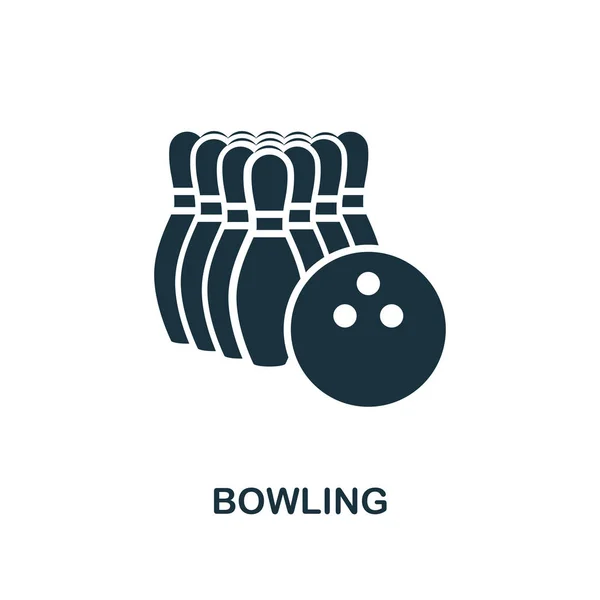 Bowling pictogram. Zwart-wit stijl ontwerp van icoon collectie Bowlen. UI en Ux. Pixel perfect bowling pictogram. Afdrukken voor webdesign, apps, software, gebruik. — Stockfoto