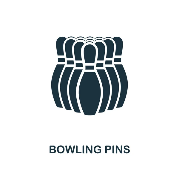Icône de quilles. Design de style monochrome de la collection d'icônes de bowling. UI et UX. Pixel parfaite icône de quilles. Pour la conception Web, applications, logiciels, utilisation d'impression . — Image vectorielle