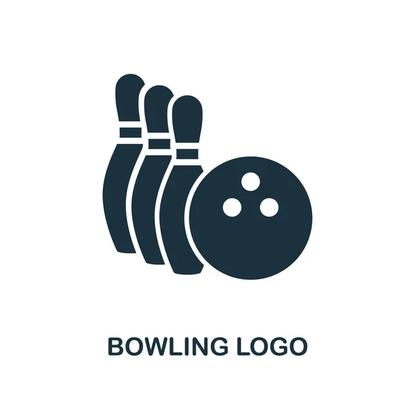 Bowling Logo icon. Monochrome style design from bowling icon collection. UI and UX. Pixel perfect bowling logo icon. For web design, apps, software, print usage. — Stock Vector