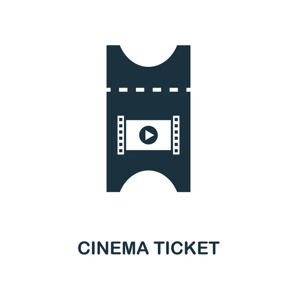 Ikony kina bilet. Monochromatycznym stylu z kolekcji ikon kina. Interfejs użytkownika i Ux. Pixel Perfekcyjne kino biletu ikona. Projektowanie stron internetowych, aplikacji, oprogramowania, wydruków. — Wektor stockowy